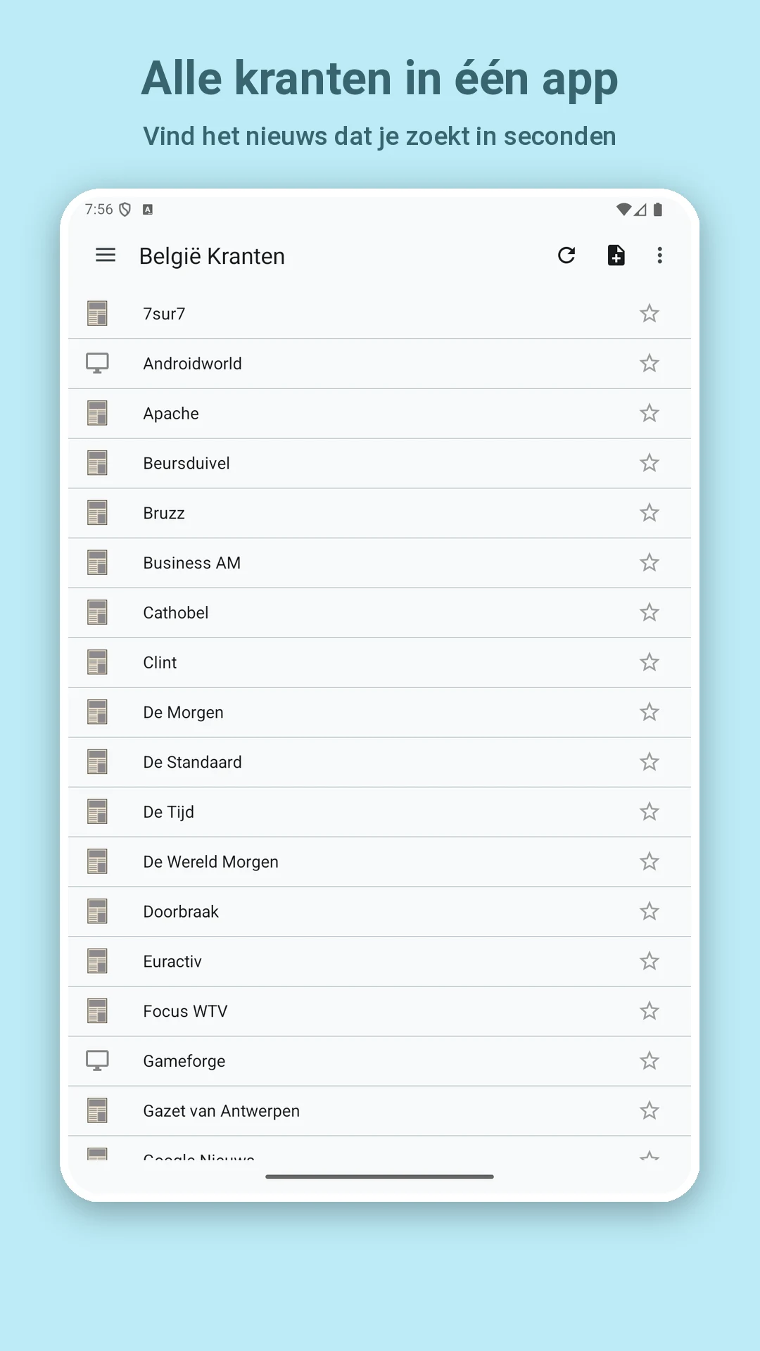 Belgian Newspapers screenshot