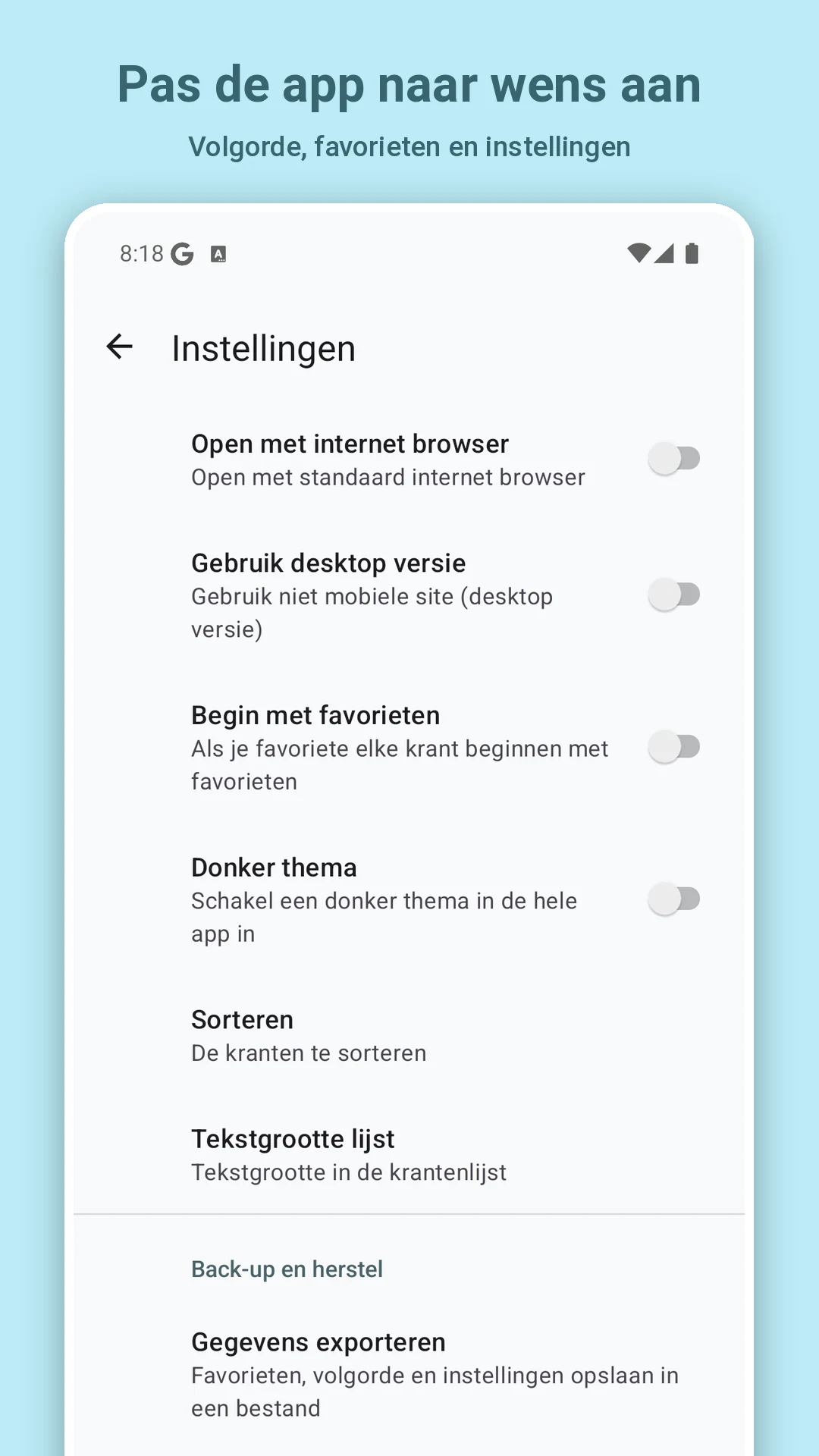 Belgian Newspapers screenshot