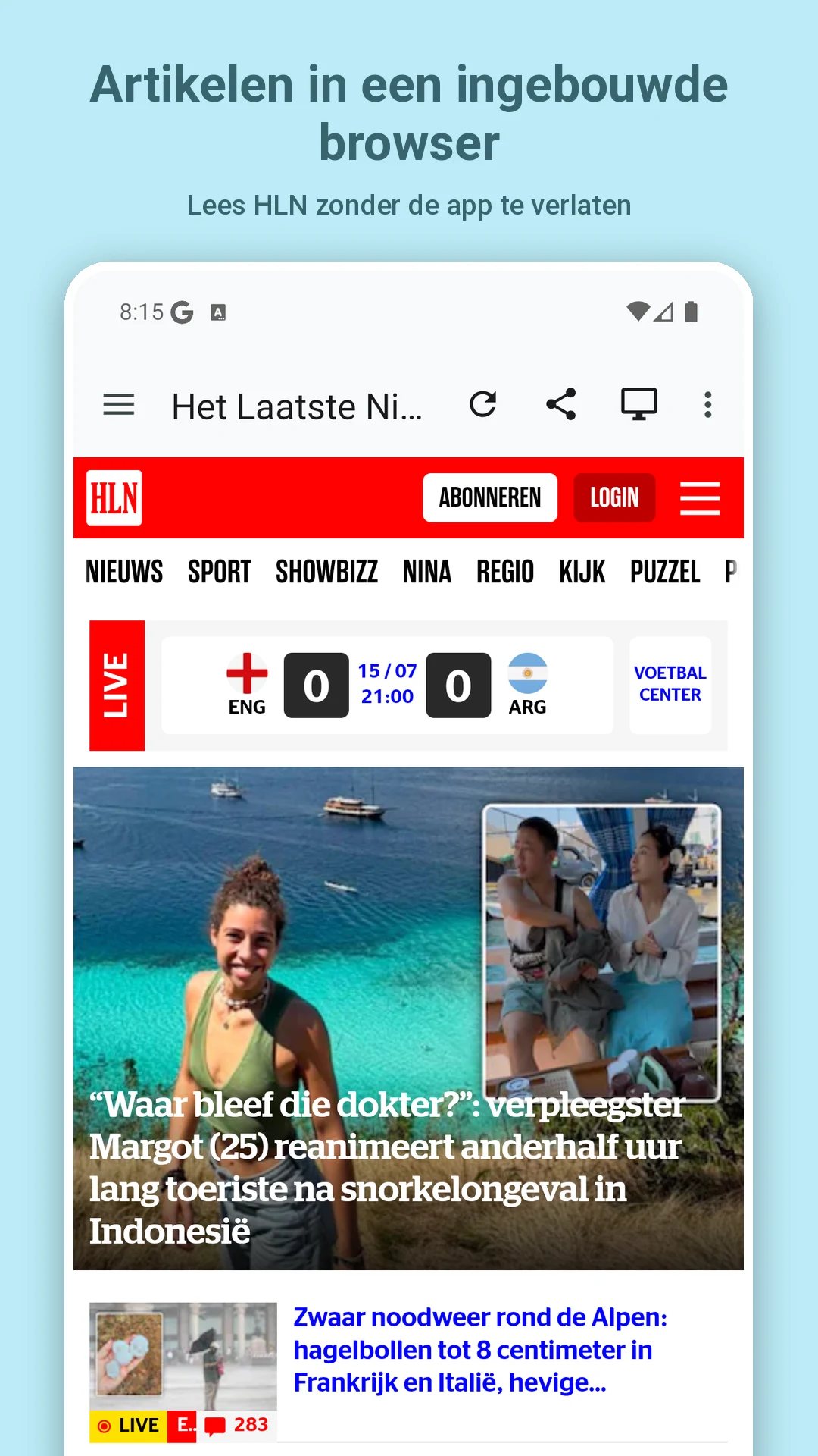 Belgian Newspapers screenshot