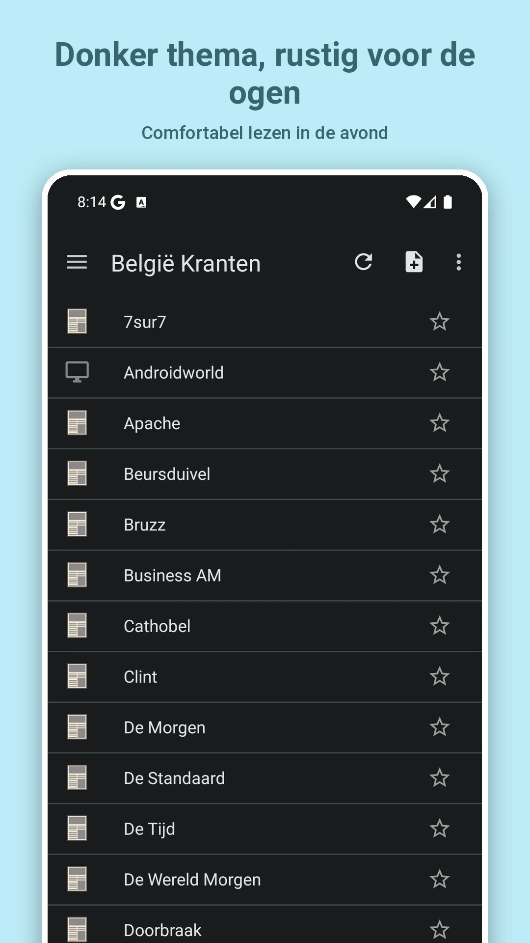 Belgian Newspapers screenshot