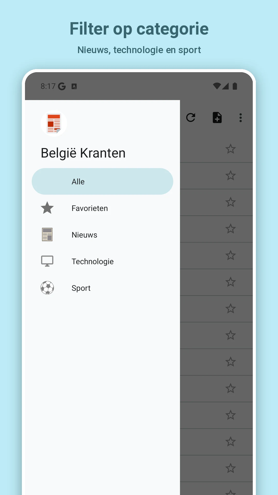 Belgian Newspapers screenshot